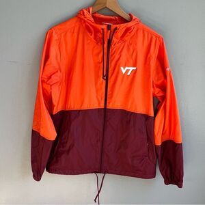 Columbia Virginia Tech VT Orange and Maroon Windbreaker Zip Up Jacket Medium